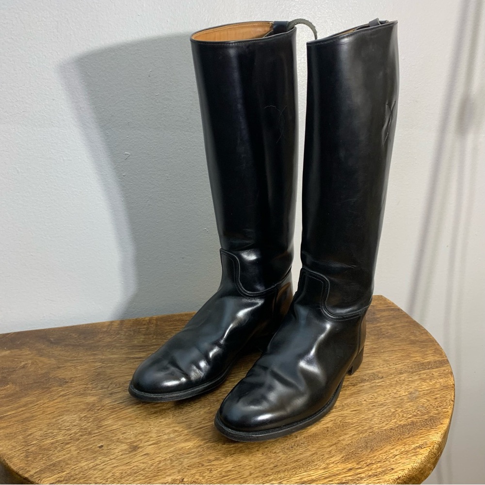 Classic Black Leather Riding Boots
